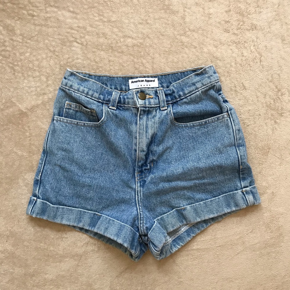American Apparel High Waisted Denim Shorts